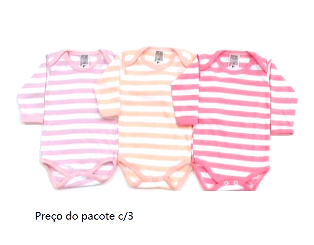 Body Timufy Bebe Manga Longa Suedine Poliéster (c/3)