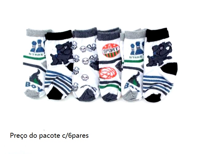 Meia Magic Primeiros Passos Algodão Soquete (c/6)