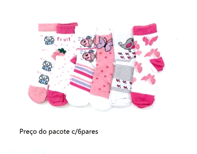 Meia Magic Infantil Algodão Soquete (c/6)