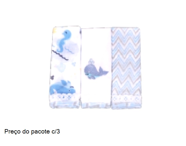 Toalha-boca Dengo Bebe Unissex Algodão 32x32cm(c/3)