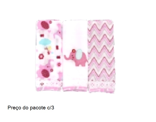 Toalha-boca Dengo Bebe Unissex Algodão 32x32cm(c/3)
