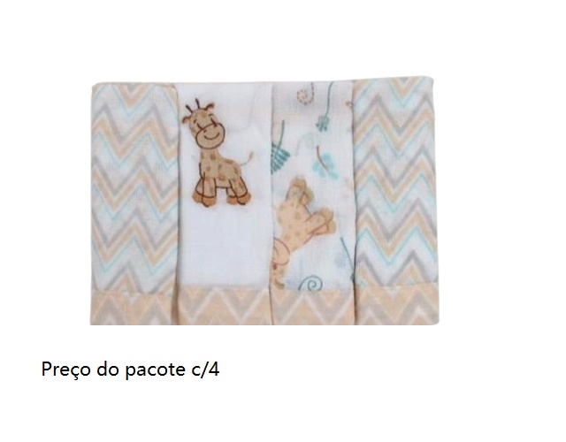 Toalha-boca Dengo Bebe Unissex Algodão 32x32cm(c/4)