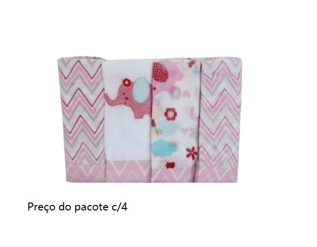 Toalha-boca Dengo Bebe Unissex Algodão 32x32cm(c/4)