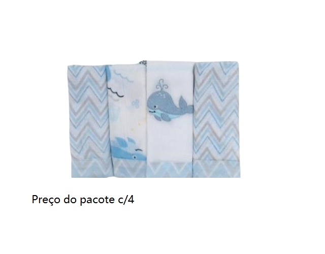 Toalha-boca Dengo Bebe Unissex Algodão 32x32cm(c/4)