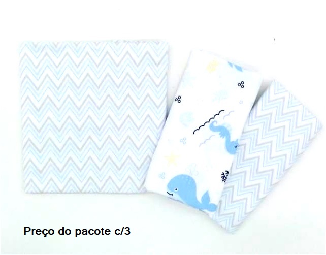 Cueiro Dengo Bebe Unissex Algodão 50cmx80cm (c/3)