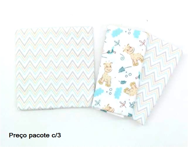 Cueiro Dengo Bebe Unissex Algodão 50cmx80cm (c/3)