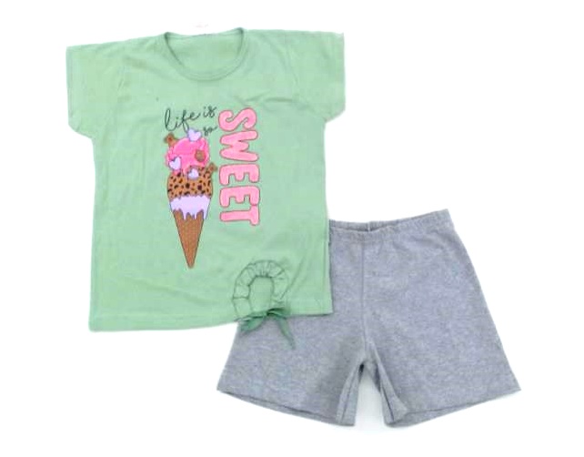 Conjunto Paolita Inf Fem M/c Malha Short Cotton