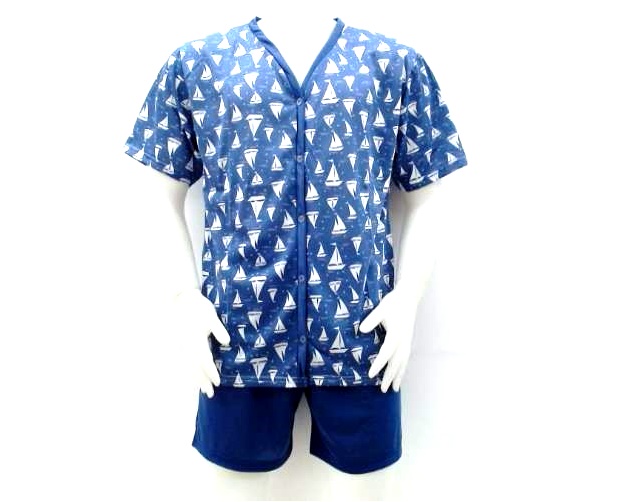 Pijama Jucatel Adulto Manga Curta Malha Pv Aberto