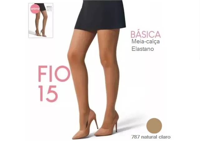 Meia-calça Selene Adulto Elastano Fio 15 - Natural Claro 7