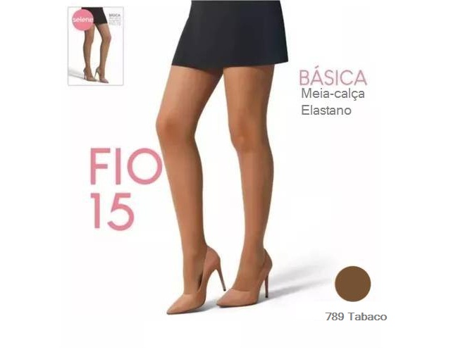 Meia-calça Selene Ad Elastano Fio 15 - Tabaco 789