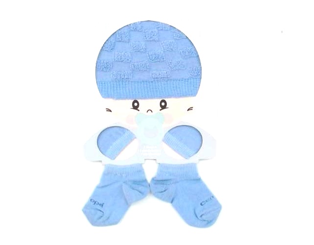Kit-bebe Centopé Bebe Algodão (meia+luva+touca) 3pçs