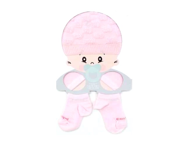 Kit-bebe Centopé Bebe Algodão (meia+luva+touca) 3pçs