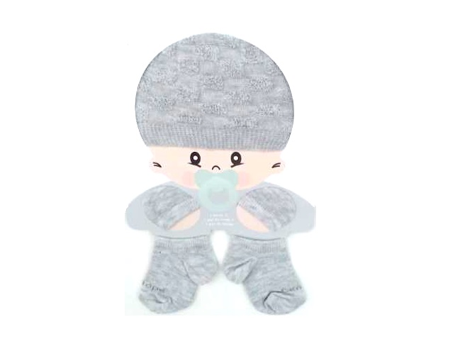 Kit-bebe Centopé Bebe Algodão (meia+luva+touca) 3pçs