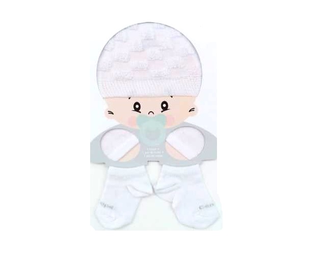 Kit-bebe Centopé Bebe Algodão (meia+luva+touca) 3pçs