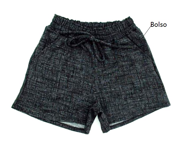 Short Exportline Adulto Extra Grande Jacquard 2bolsos
