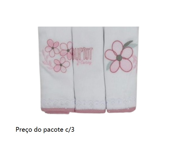 Fralda Minasrey Bebe Algodão C/bainha 70x68cm (c/3)