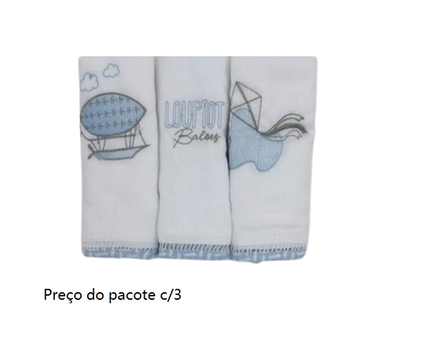 Fralda Minasrey Bebe Algodão C/bainha 70x68cm (c/3)