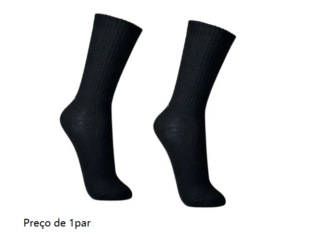 Meia Byfiapo Adulto  Algodão Cano Alto Canelada