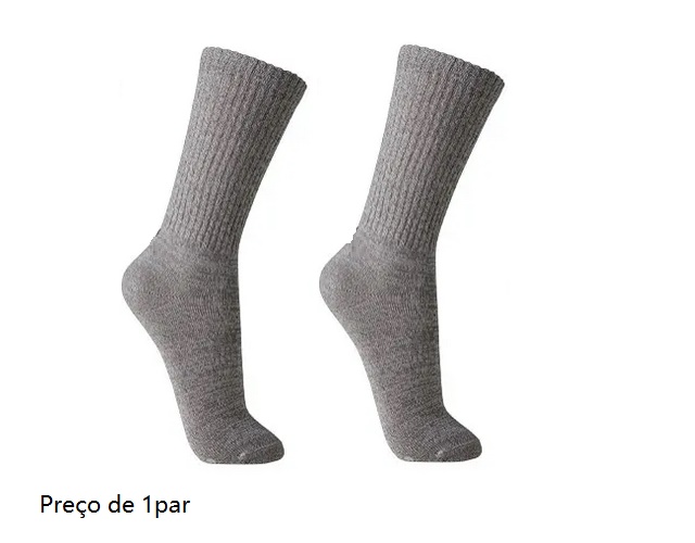 Meia Byfiapo Adulto  Algodão Cano Alto Canelada