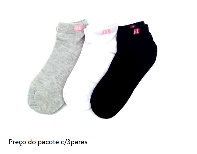 Meia Kl Adulto  Algodão Sapatilha (c/3)