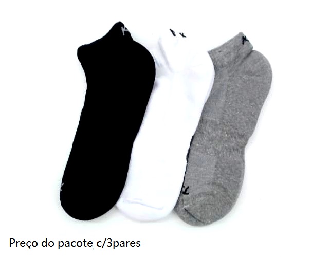 Meia Kl Adulto  Algodão Soquete (c/3)
