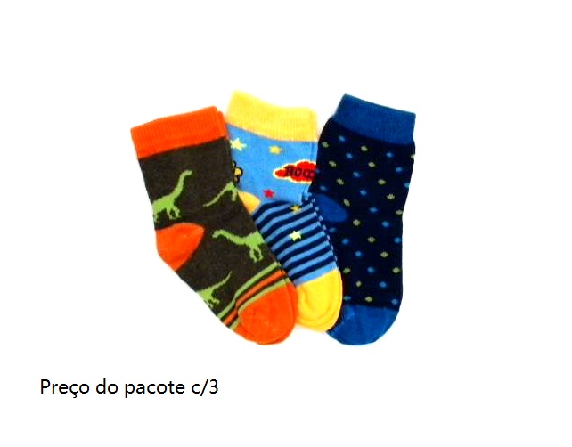 Meia Byfiapo Infantil Algodão Soquete (c/3)