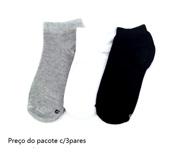 Meia Byfiapo Infantil Unissex Algodão Sapatilha (c/3)