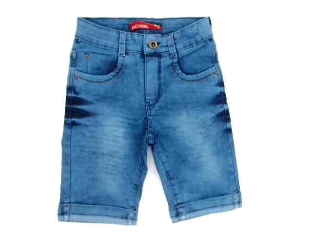 Bermuda Nacional Juvenil Masculino Jeans Lycra
