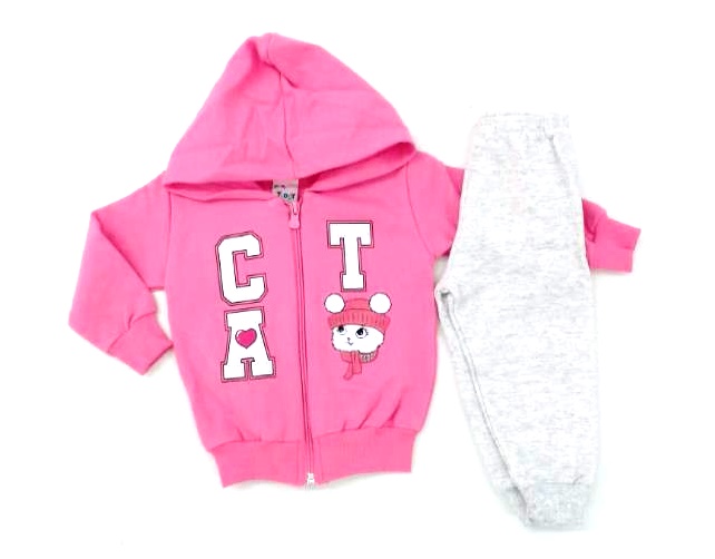 Conjunto Teddy Bebe Fem Mol Capuz Calça