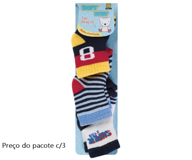 Meia Duck Bebe Algodão Atoalhada(c/3)