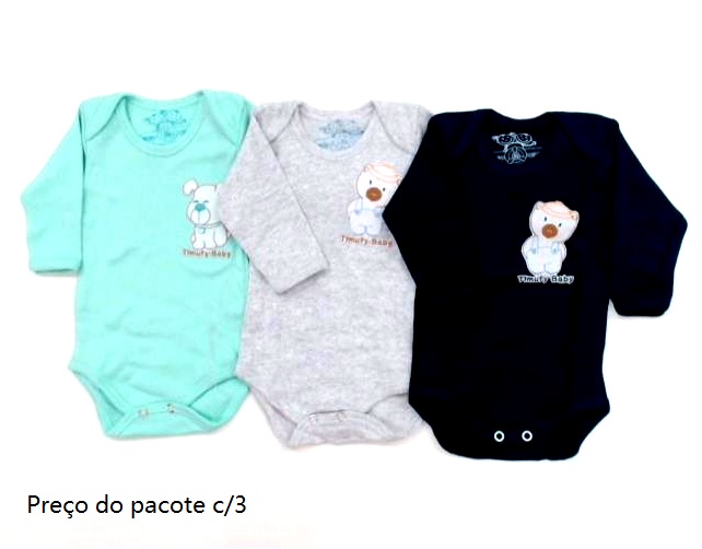 Body Timufy Bebe Manga Longa Suedine (c/3)