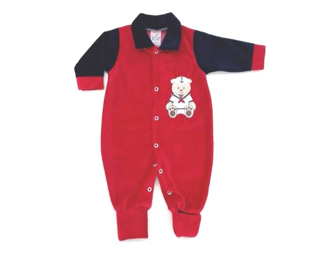 Macacão Sevenbaby Bebe Masc Lgo Plush Pé Reversíve