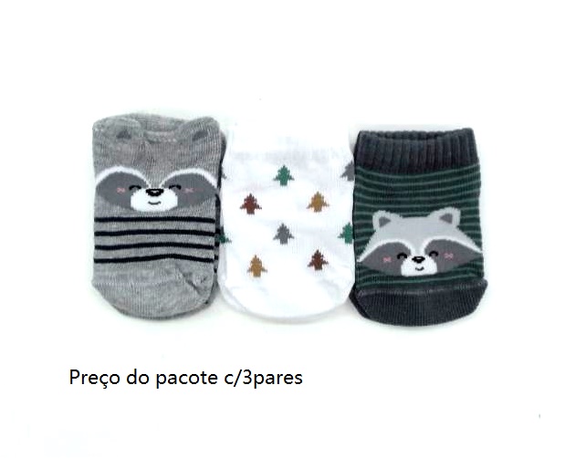 Meia Selene Bebe Algodão Recém-nascido (c/3)