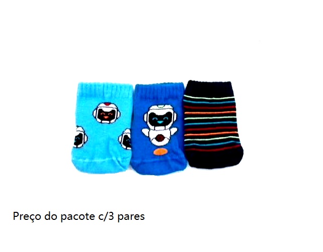 Meia Selene Bebe Algodão Recém-nascido (c/3)