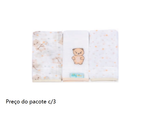 Toalha-boca Minasrey Bebe Algodão C/bainha 32x32cm(c/3