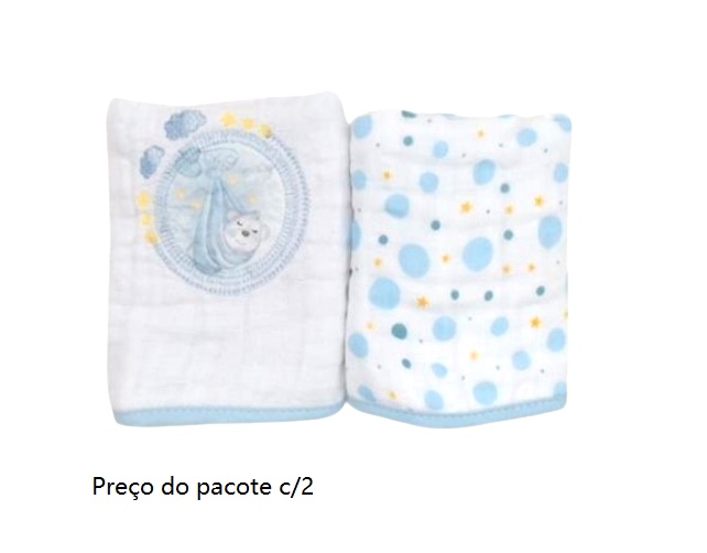 Toalha-boca Minasrey Bebe Algodão Prendedor 40x20 C/2