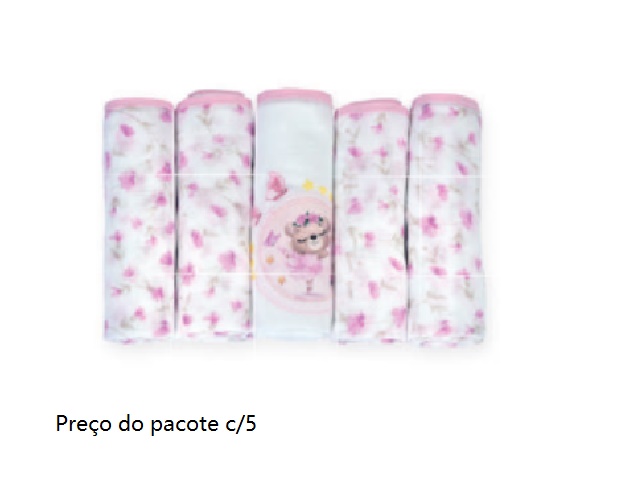 Fralda Minasrey Bebe Algodão C/bainha 70x68cm (c/5)