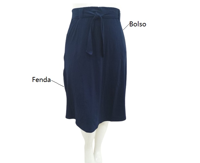 Saia Exportline Adulto Extra Grande Viscolycra Midi 2bolsos
