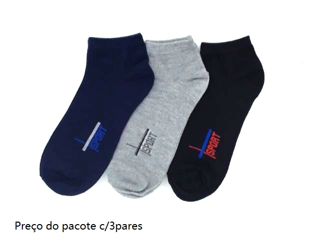 Meia Bestsocks Adulto Masculina Algodão Sapatilha (c/3)