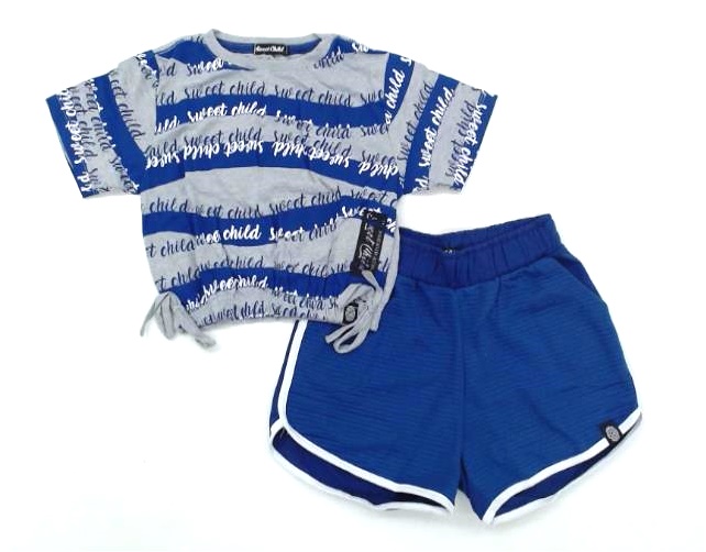 Conjunto Sweetchild Juv Fem M/c Malha Cropped Shor