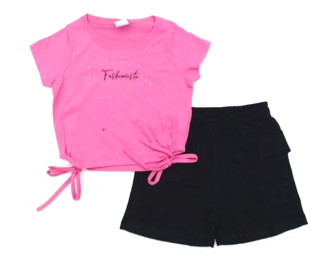 Conjunto Didiene Inf Fem M/c Malha Cropped Short