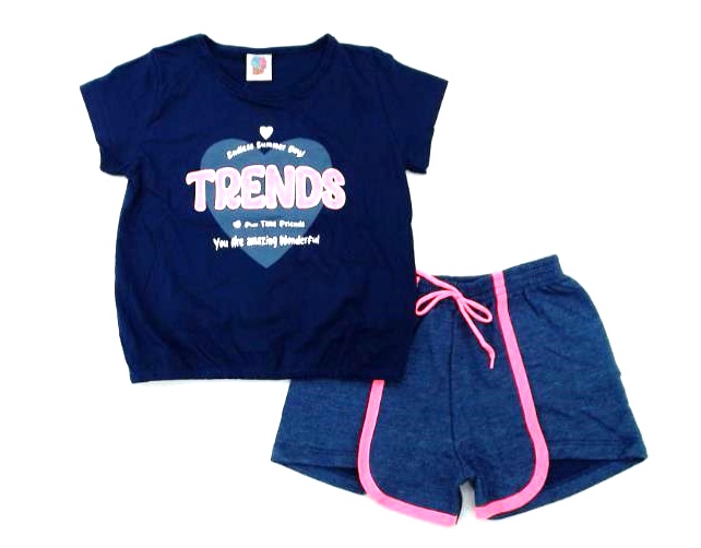 Conjunto Wkids Juv Fem M/c Malha Short Moletinho