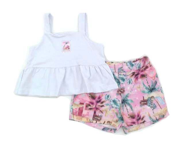 Conjunto Polegar Inf Fem Alça Cotton Short