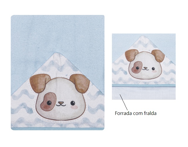 Toalha-banho Papi Bebe Felpuda Capuz (90cmx70cm)
