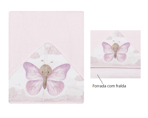 Toalha-banho Papi Bebe Felpuda Capuz (90cmx70cm)