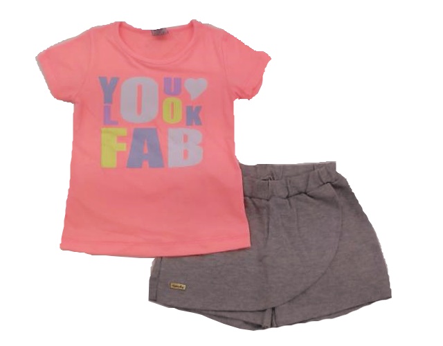 Conjunto Gatutty Inf Fem M/c Cotton Short-saia