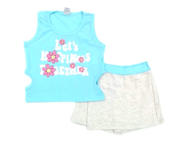 Conjunto Pk Juv Fem Reg Malha Canel Short-saia