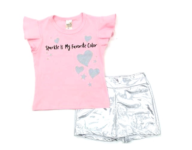 Conjunto Jeitodoce Inf Fem M/c Cotton Short Foil