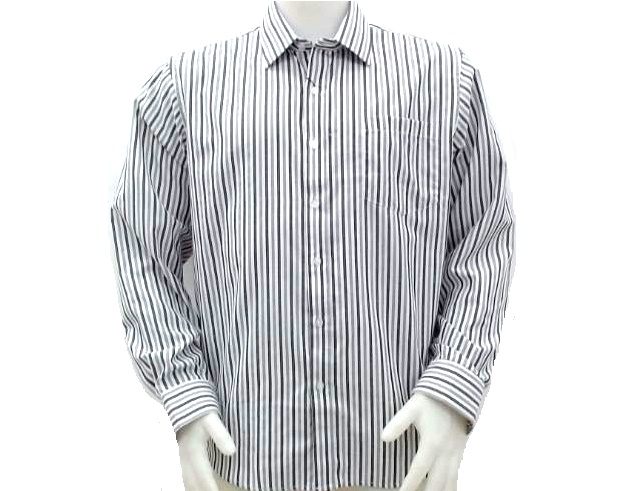 Camisa Ozon Adulto Manga Longa Algodão Listrada Bolso