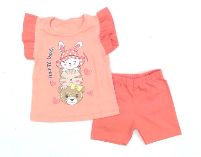 Conjunto Fashionkids Bebe Fem Mga Jap Cotton Short